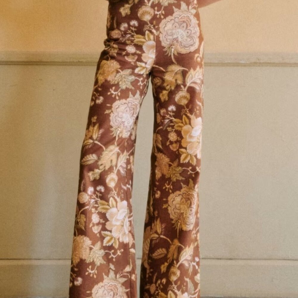 Sezane Tyler Printed Trousers size 6 and Marilia Blouse size 8